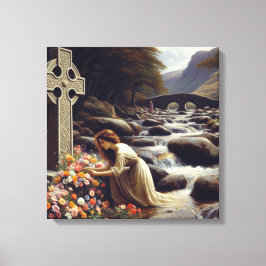 Door een stroom 2 canvas afdruk