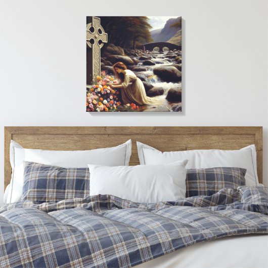 Door een stroom 2 canvas afdruk (Insitu (Slaapkamer))