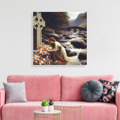 Door een stroom 2 canvas afdruk (Insitu (Woonkamer))