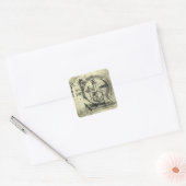 Door een tredmolen aangedreven kruisboog van Leona Vierkante Sticker (Envelop)