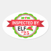Door Elf geïnspecteerd Ovale Sticker (Voorkant)