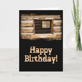 Door en door Cabin Window Verjaardag Kaart