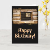 Door en door Cabin Window Verjaardag Kaart (Gele Bloem)