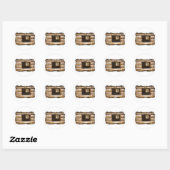 Door en door het raam ronde sticker (Vel)