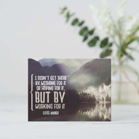 Door er voor te werken briefkaart (Staand voorkant)