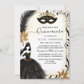 Door Fancy Prom Mask Fun Masquerade Ball Quinceane Kaart (Voorkant)