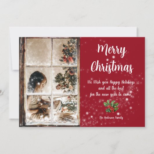 Door Frosted Windows en sneeuwfoto Kaart (Voorkant)