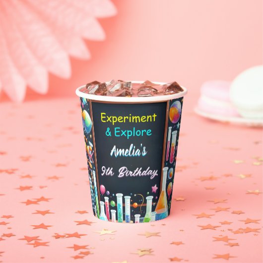 Door Fun Lab Kinder Geek Nerd Mad Science 9e Verja Papieren Bekers (Insitu)