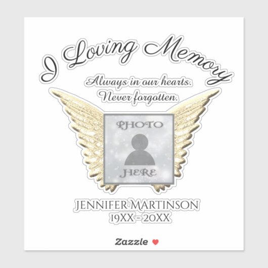 Door geheugen altijd in ons hart te houden sticker (Vel)