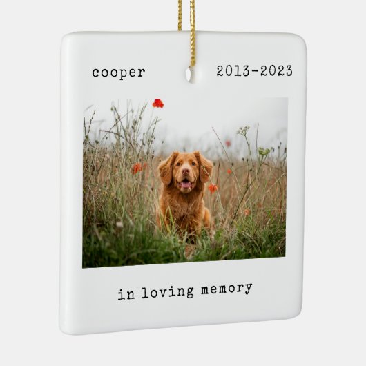 Door geheugenfoto's op onze harten te houden keramisch ornament (Rechts)