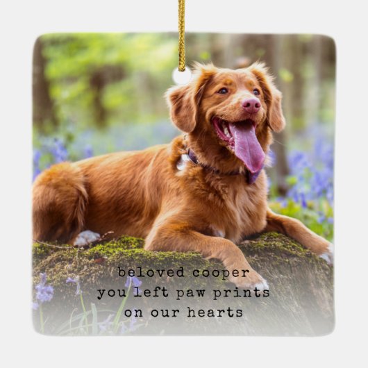 Door geheugenfoto's op onze harten te houden keramisch ornament (Achterkant)