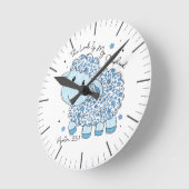 door geloof geïnspireerd blauw ronde klok (Hoek)