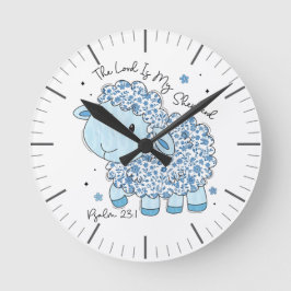 door geloof geïnspireerd blauw ronde klok