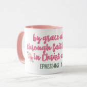 Door genade alleen, door geloof / Bijbelvers Mok (Voorkant links)