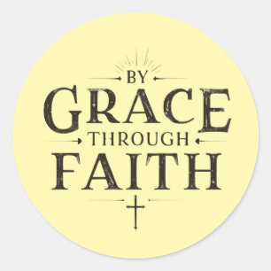 Door genade door geloof - Inspirerend Christelijk Ronde Sticker