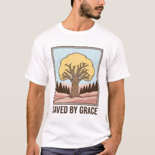 Door genade gered christelijke boom vintage shirt 