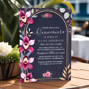 Door Glam Ball Gown Spark Dark Navy Blue Quinceane Kaart