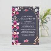 Door Glam Ball Gown Spark Dark Navy Blue Quinceane Kaart (Staand voorkant)