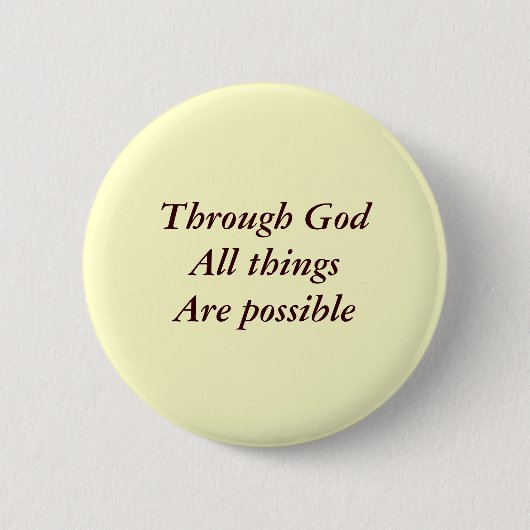 Door God alles wat mogelijk is Ronde Button 5,7 Cm (Voorkant)