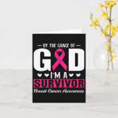 Door God ben ik een overlevende borstkanker Kaart (Gele Bloem)