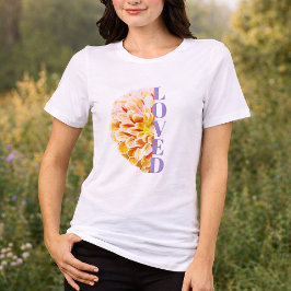 Door God Geliefde Oranje Zinnia Bloemige Christeli Tri-Blend Shirt