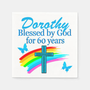 DOOR GOD GEPROBLESSEERD VOOR 60E GEPERSONALISEERDE SERVETTEN