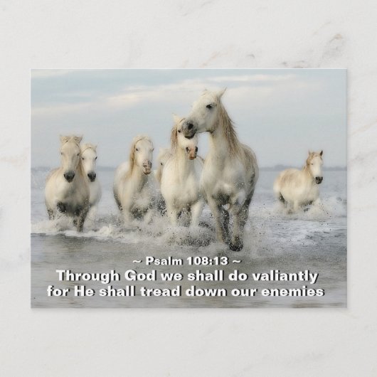 Door God zullen we een overweldigende psalm maken Briefkaart (Voorkant)