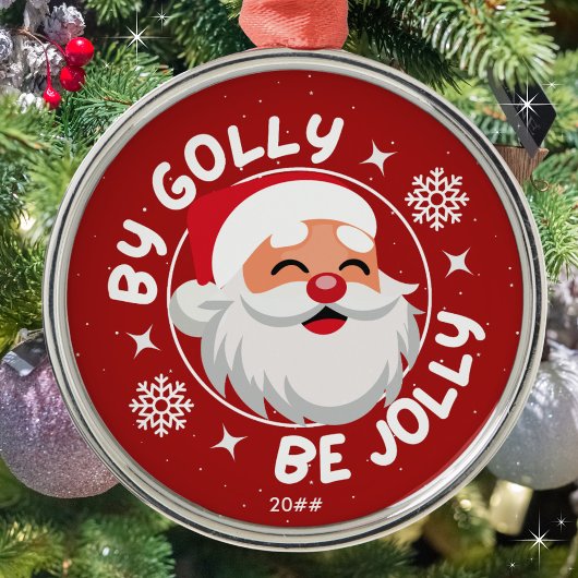 Door Golly Be Jolly Schattige Red Santa Metalen Ornament