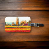 Door gouden en rode Tulpvelden rollen Bagagelabel