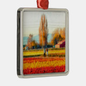 Door gouden en rode Tulpvelden rollen Metalen Ornament (Rechts)