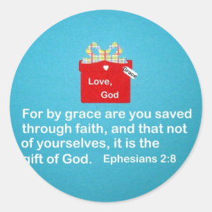 Door Grace ben je gered Ronde Sticker