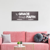Door Grace door Faith Bijbelcitaat Canvas Afdruk (Insitu (Woonkamer))