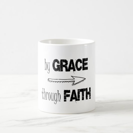 Door Grace Through Faith Bible Verse Koffiemok (Center)