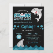 Door haai besmet verjaardagsfeestje kaart (Voorkant)