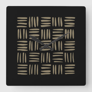 Door hand getekende, door stammen geïnspireerde li vierkante klok