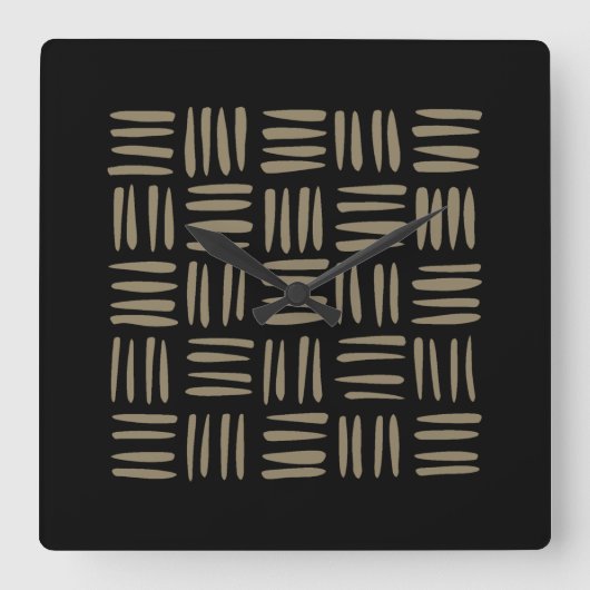 Door hand getekende, door stammen geïnspireerde li vierkante klok (Voorkant)