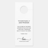 Door Hanger Huwelijk Niet Storen Bordje (Achterkant)