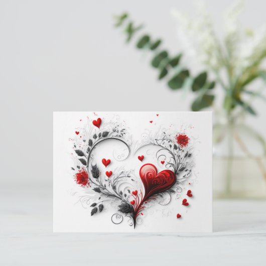 Door hart ontworpen briefkaart (Staand voorkant)