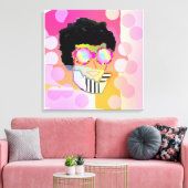 Door hartverwant spiegels kijken canvas afdruk (Insitu (Woonkamer))