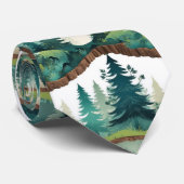 Door het bos geïnspireerd Mannen: Natuur-thema ele Stropdas (Opgerold)