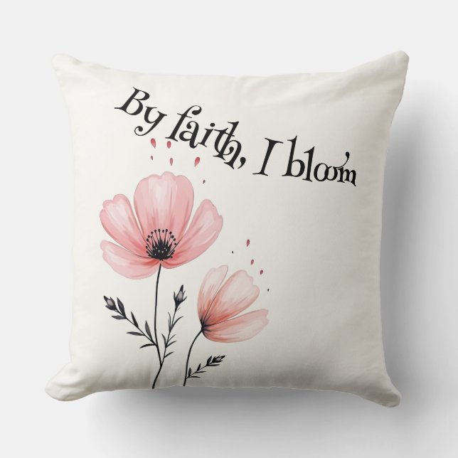 Door het geloof bloei ik kussen (Voorkant)