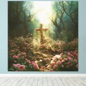 Door het geloof geïnspireerde Heilige Geest muurku Canvas Afdruk (Insitu (Houten vloer))