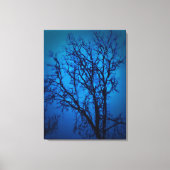 Door het glas, huilende boomblauwe Abstracte kunst Canvas Afdruk (Voorkant)