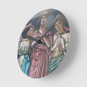 Door het glazen poster ronde klok (Hoek)