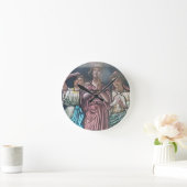 Door het glazen poster ronde klok (Huis)