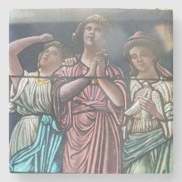 Door het glazen poster stenen onderzetter