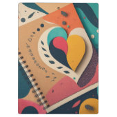 door het hart ontworpen klembord (Achterkant)