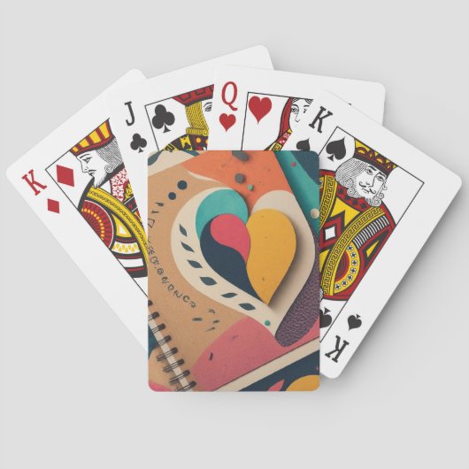 door het hart ontworpen pokerkaarten (Achterkant)