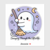 Door het hiernamaals vegen Schattig spookje Sticker (Vel)