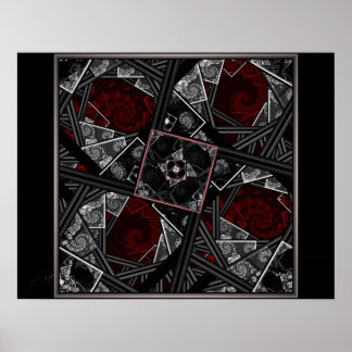 Door het kijkglazen fractale Poster